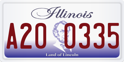 IL license plate A200335