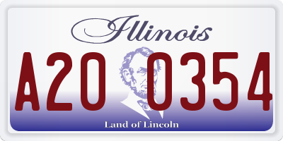 IL license plate A200354