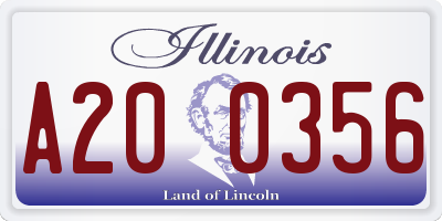 IL license plate A200356
