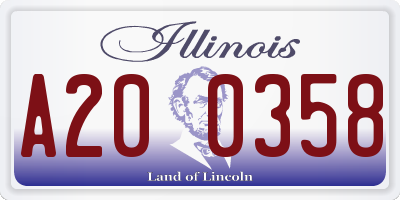 IL license plate A200358