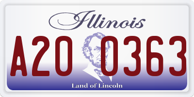 IL license plate A200363