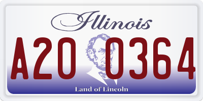 IL license plate A200364