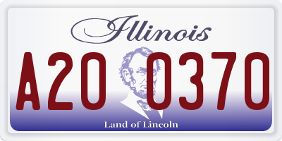 IL license plate A200370