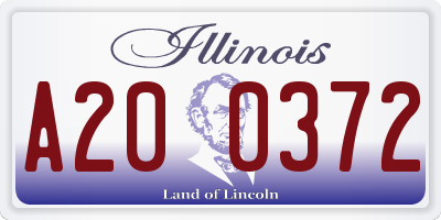 IL license plate A200372
