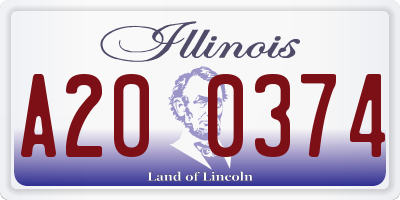IL license plate A200374