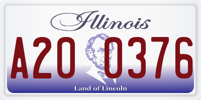 IL license plate A200376
