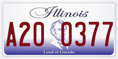 IL license plate A200377