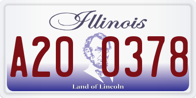IL license plate A200378