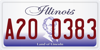 IL license plate A200383