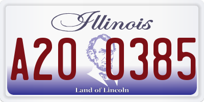 IL license plate A200385