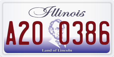 IL license plate A200386