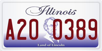 IL license plate A200389