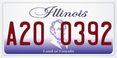 IL license plate A200392