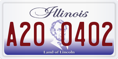 IL license plate A200402
