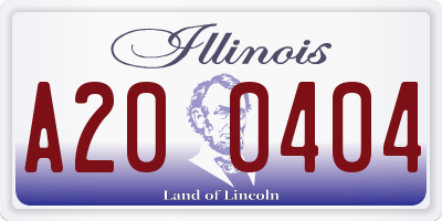 IL license plate A200404