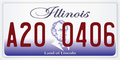 IL license plate A200406