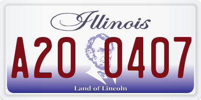 IL license plate A200407