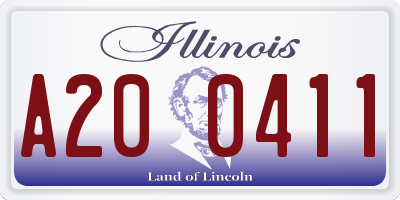 IL license plate A200411