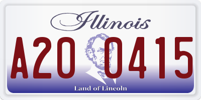 IL license plate A200415