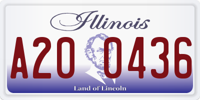 IL license plate A200436