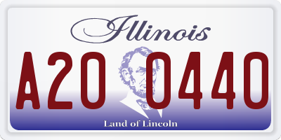 IL license plate A200440