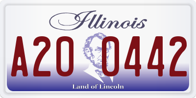 IL license plate A200442