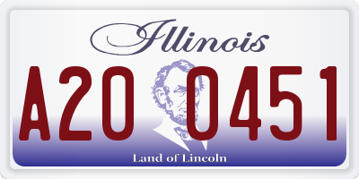 IL license plate A200451