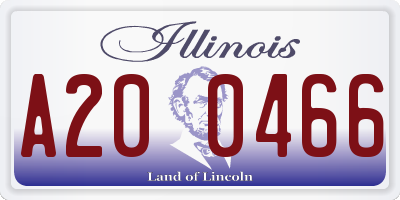 IL license plate A200466