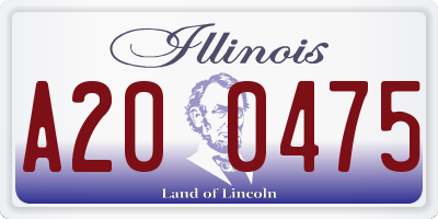 IL license plate A200475