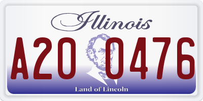 IL license plate A200476