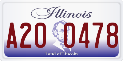 IL license plate A200478