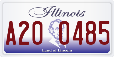 IL license plate A200485
