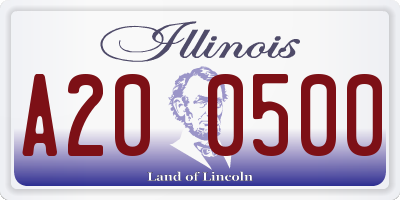 IL license plate A200500