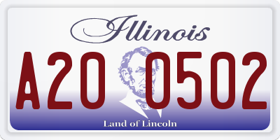 IL license plate A200502