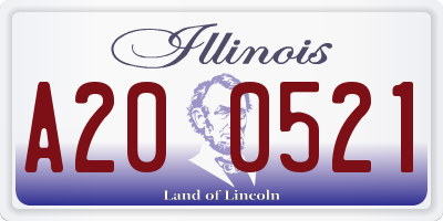 IL license plate A200521