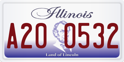 IL license plate A200532