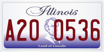 IL license plate A200536