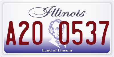 IL license plate A200537