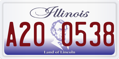 IL license plate A200538