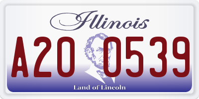 IL license plate A200539
