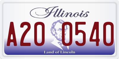 IL license plate A200540