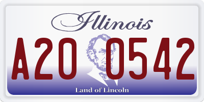 IL license plate A200542