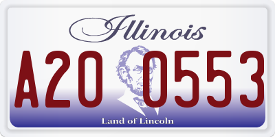 IL license plate A200553