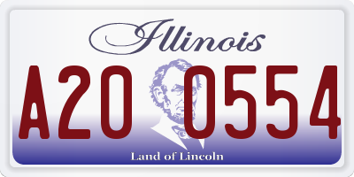 IL license plate A200554