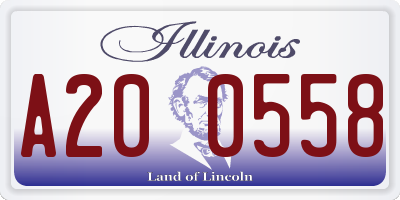 IL license plate A200558