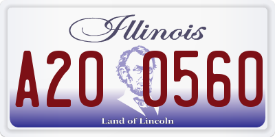 IL license plate A200560