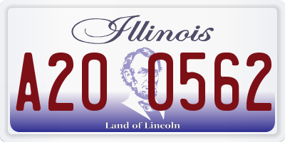 IL license plate A200562