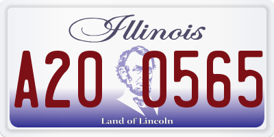 IL license plate A200565