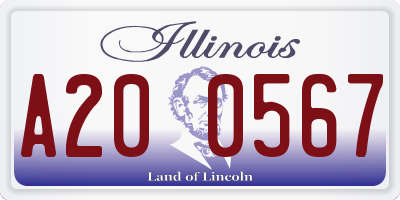 IL license plate A200567