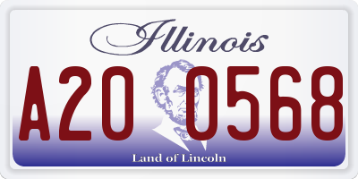 IL license plate A200568
